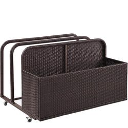 Crowley Furniture Palm Harbor Wicker Outdoor Storage Pool Caddy for Toys, Floats - Brand New