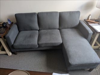 3 Seat L-Shaped Sectional (Grey) $135