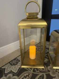 Pottery Barn Brass Lanterns