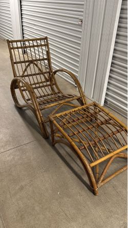 Rattan Lounge Chair & Ottoman