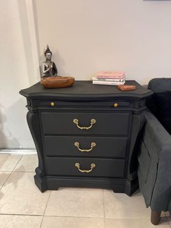 Matte Black Solid Wood nightstands
