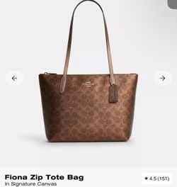 Coach Fiona Zip Tote Bag( NEW)