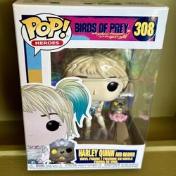 Funko Pop! HEROES DC HARLEY QUINN and BEAVER 308 Birds of Prey Vinyl Vaulted 