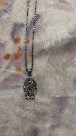 Virgin Mary silver chain
