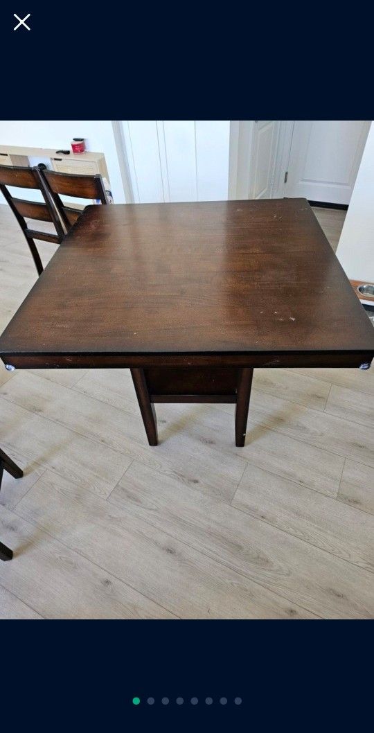 Wooden Table With 4 Chairs