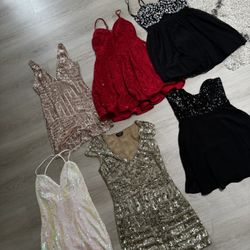LOT OF GLITTER SPARKLE SEQUIN DRESSES