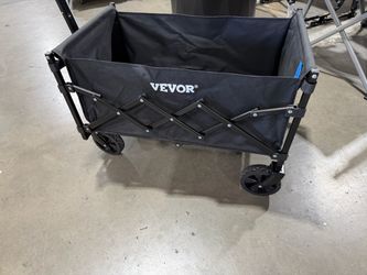 Steel, Collapsible Wagon Garden Carts, All-Terrain Wheels, Heavy Duty Outdoor Utility Cart, Black