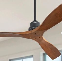 （W-8-4）52 in. Indoor/Outdoor Black Wood Ceiling Fan