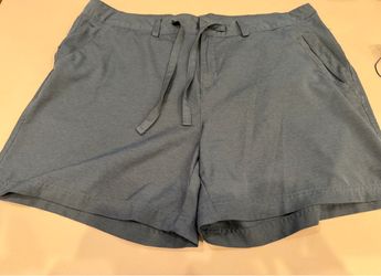 Magellan Outdoors Women's Drawstring Pocket Chino Shorts Solid Blue 1X