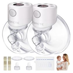TSRETE Breast Pump, Double Wearable Breast Pump, Electric Hands-Free Breast Pumps with 2 Modes, 9 Levels, LCD Display, Memory Function Rechargeable Do