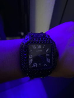 Cartier black diamond moissanite watch comes with extra links