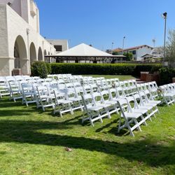 White Resin Folding Chairs heavy Duty Pro New