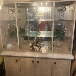 China Cabinet Table Side Cabinets And Chandelier 