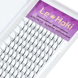 Le-Hoki 5D Easy Eyelashes Fans Volume Lashes Extensions Tray,C Curls,0.07 Thickness,Long Stem Premade Glam Russian Eyelashes Extension -5D-0.07mm-C_14
