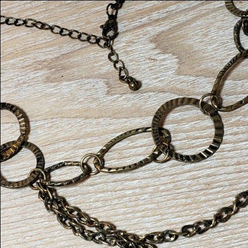 Bronze Metal Ring Necklace