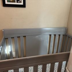 Grey Crib Like New Turned Into A Bed