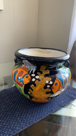 Mexican Art Talavera Vase Pot Planter