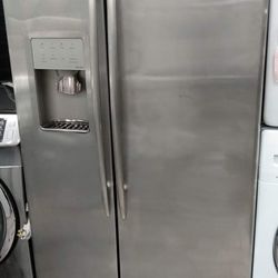 GE Stainless Steel Fridge 36” By 70” For $860