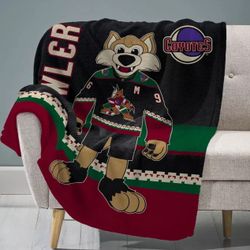Sleep Squad Arizona Coyotes Howler Mascot 60” x 80” Raschel Plush Blanket