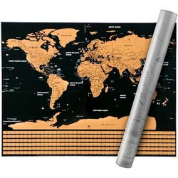Scratch Off World Map Poster Interactive Travel Atlas Decor Large Deluxe Gift