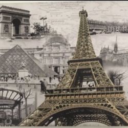 New Metropolitan Paris Themed canvas just over 23 1/2" x 35 1/2" wide