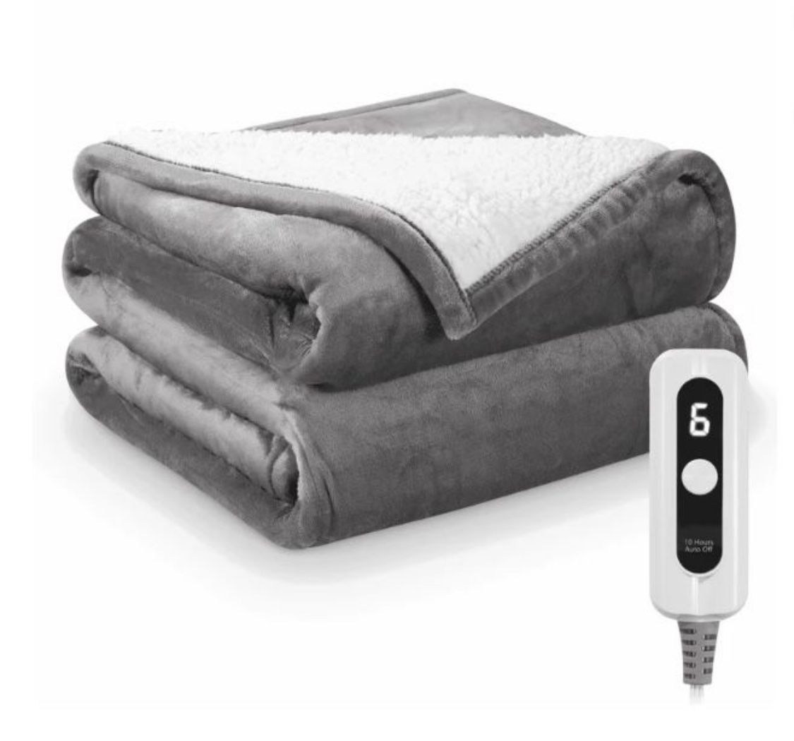 Full Size Electric Heating Blanket, gray