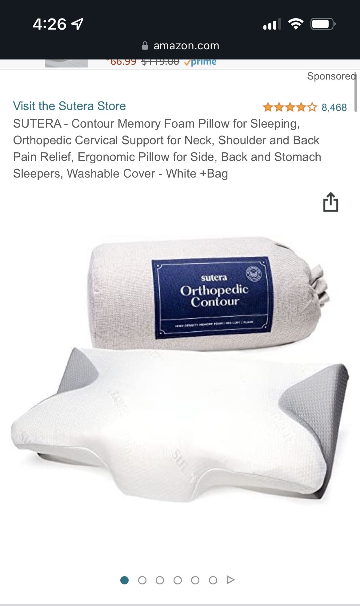 Sutera Orthopedic Pillow Like New for Sale in Tampa, FL OfferUp