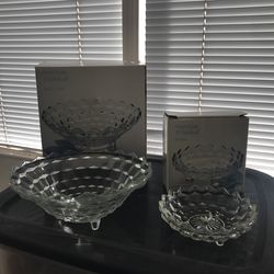 American Whitehall Indiana Glass, Center Bowl,10” Diameter, Bonbon Bowl 61/4” Diameter