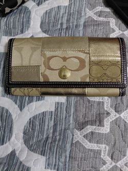 Vintage Coach signature patchwork long wallet