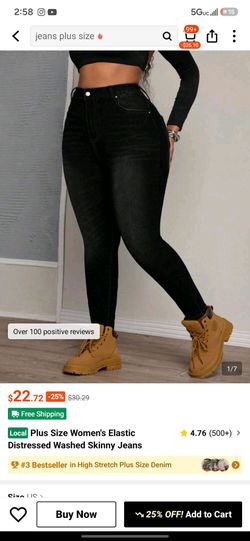 Plus size black denim jeans size 3XL