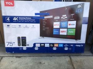 75’inch TCL Roku 4K smart tv