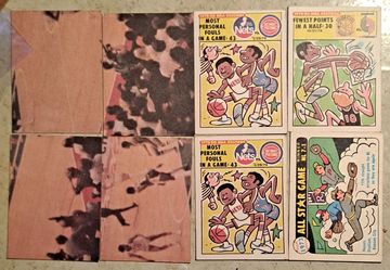 Vintage NBA and Baseball Cartoon Record Cards Lot