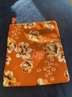 Vintage Rachel Pally Reversible Fold Over Clutch Bag In Bloom Orange Floral