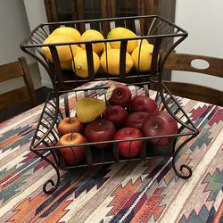 Two Tier Decorative Metal Basket