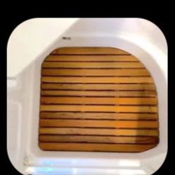 Airstream corner Bed Teak Shower mat