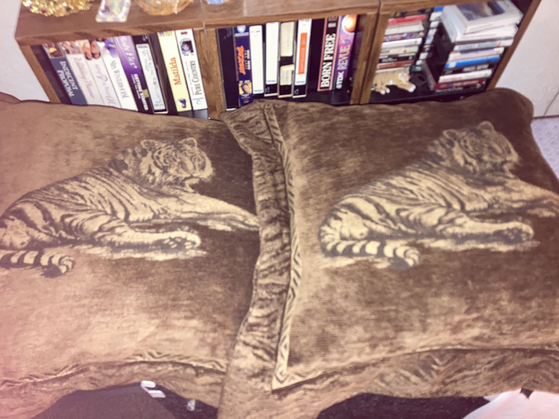 Brown Tiger Couch Pillows