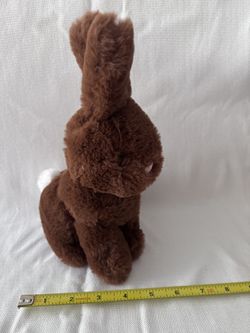 Animal Adventure Easter Bunny Plush Chocolate Brown Pink Nose Soft Cute 10 in