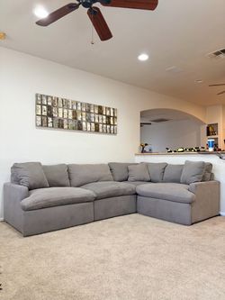 Grey Modular Cloud Reclining sectional couch/sofa