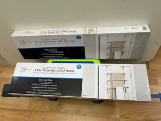 Over the door 3 tier towel bar with 2 hooks