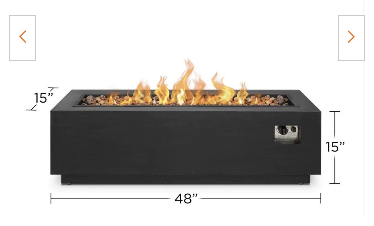 Real flame 48 In X 15in Rectangle Fire Pit