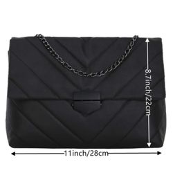 Chevron Flap Chain Tote Bag