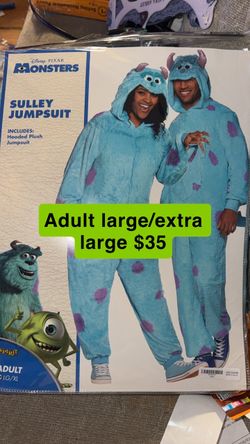 Disney Pixar Monsters Inc Sulley Jumpsuit Costume Adult L/XL