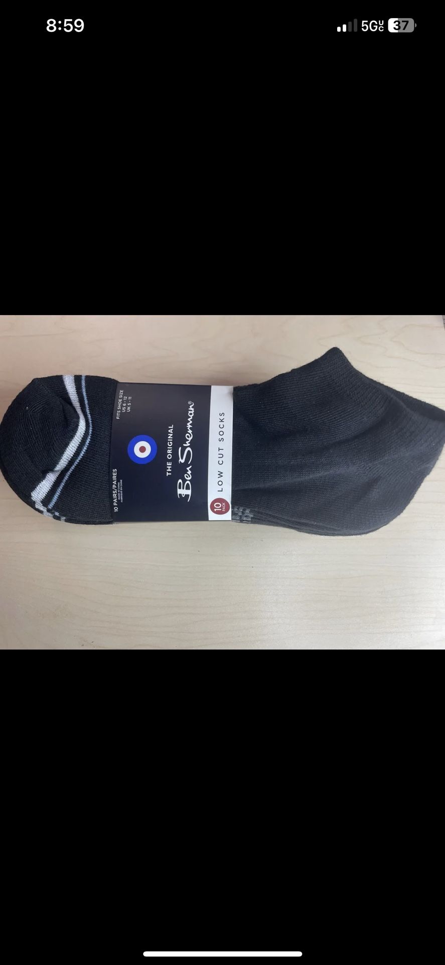 Ben Sherman 10-Pair Men's Low Cut Socks Black