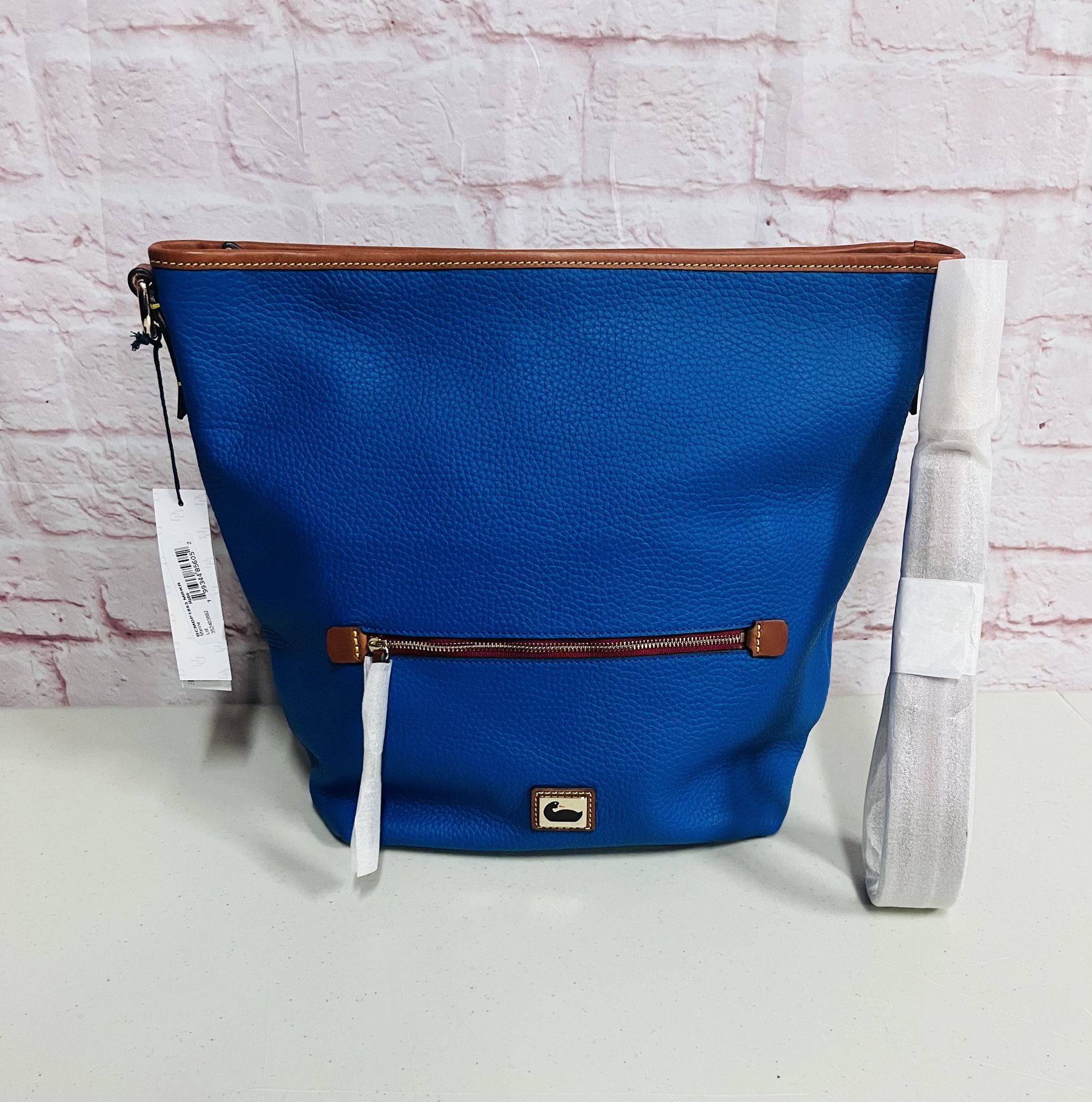 Dooney & Bourke Hobo Marine Blue Pebble Leather Shoulder Bag Purse