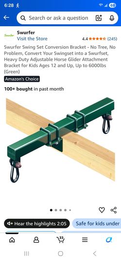 Swing set conversion bracket