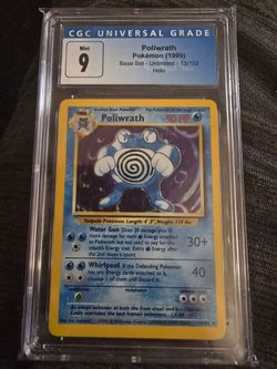 Poliwhirl base set holo cgc 9