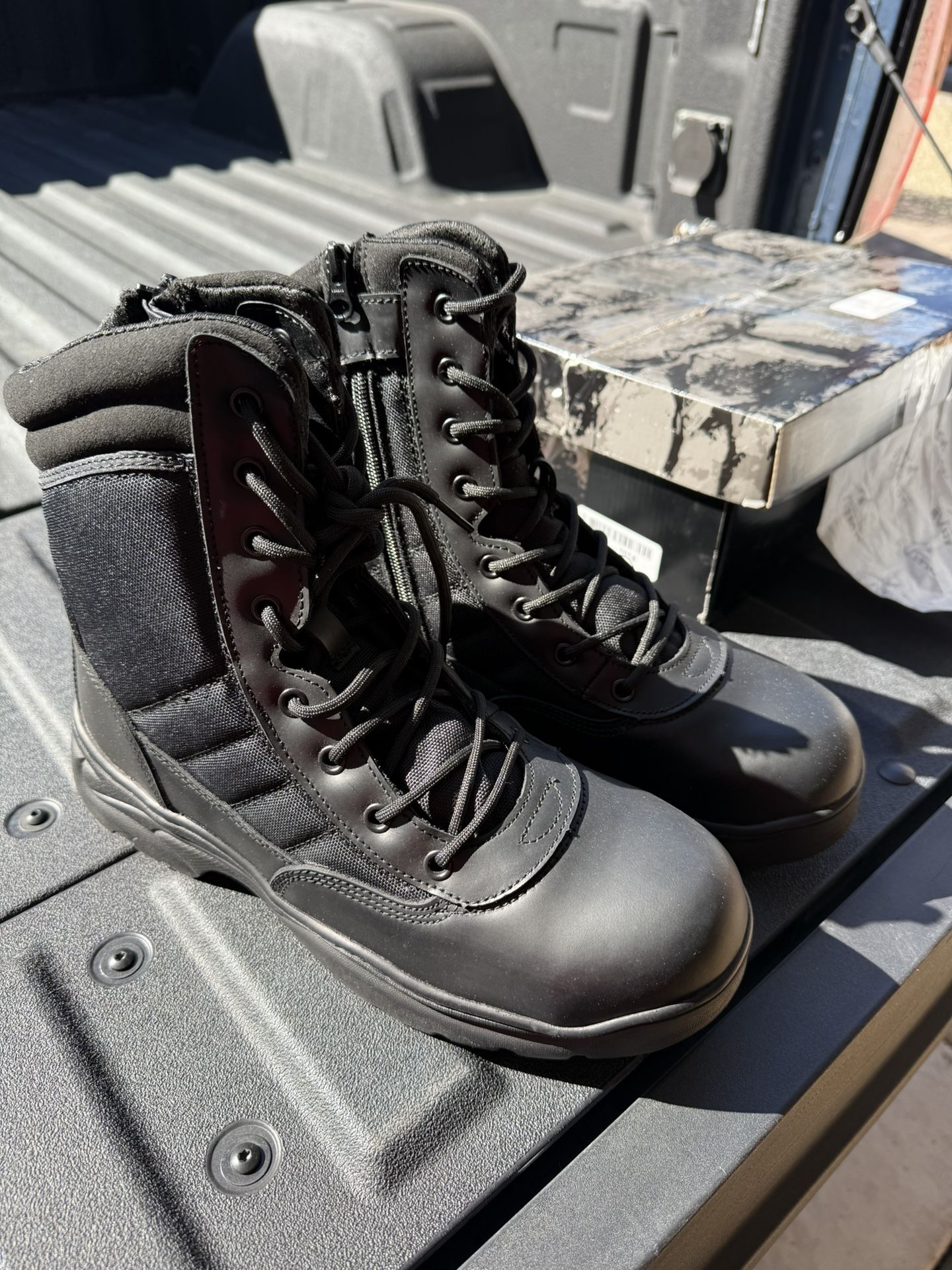 NORTIV 8 Steel Toe Boots For Men Safety Industrial & Construction Military Work Boots Slip Resistant
