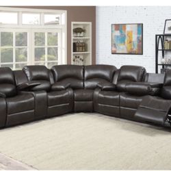 New Sectional Recliner Couch Only $50 Down Payment 