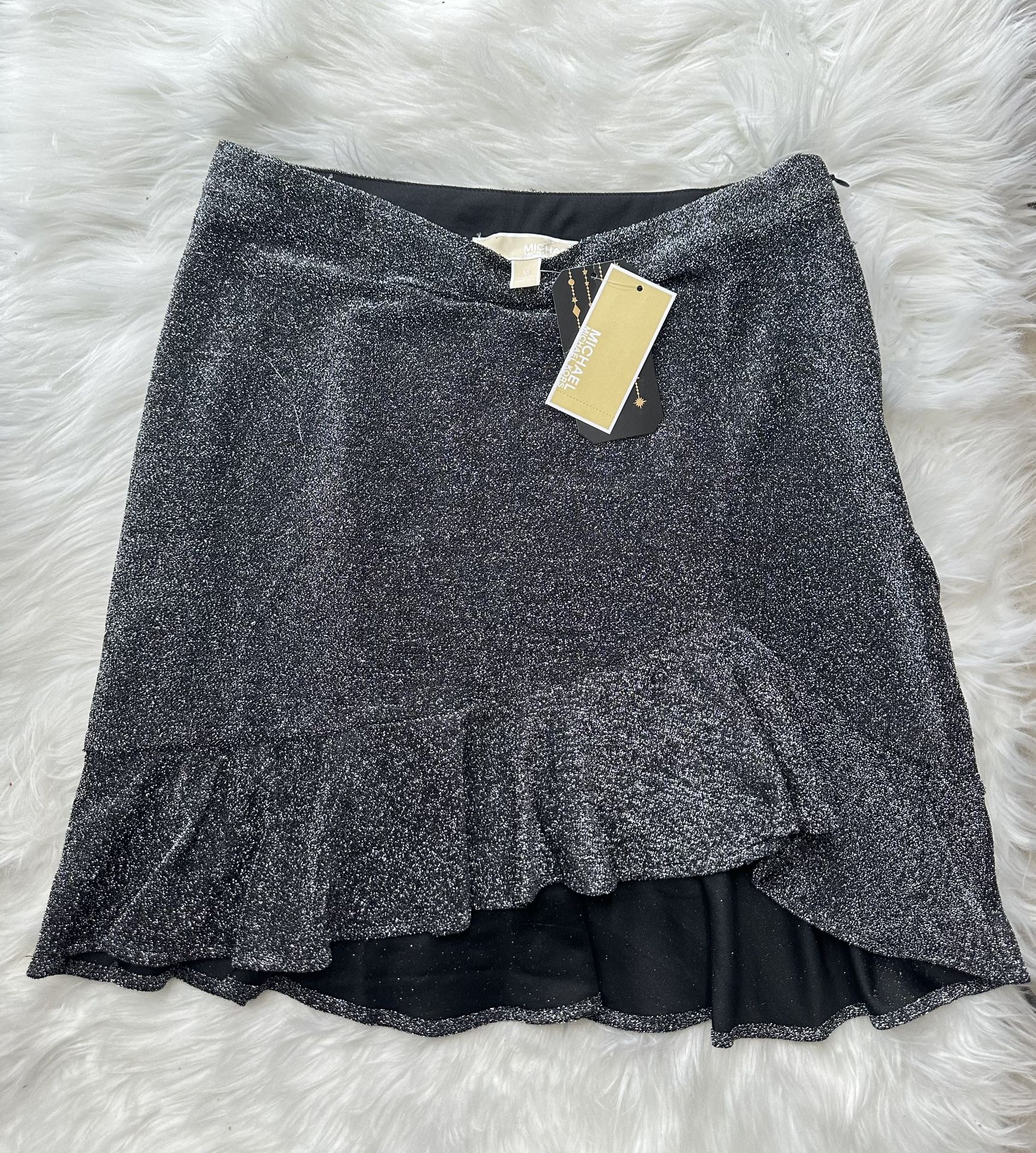 Michael Kors Silver and Black Glitz Party Skirt NWT MSRP $88.00