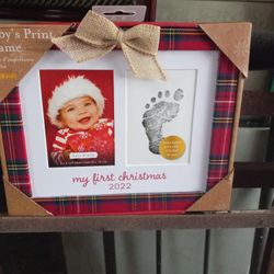 baby first christmas poc frame with ink